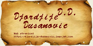 Đorđije Dušanović vizit kartica